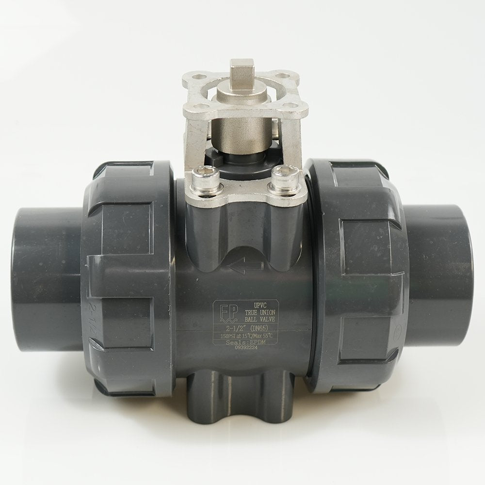 2-1/2"  PVC True Union Ball Valve - Actuation Ready - FP-ISO-TUBV-S-025