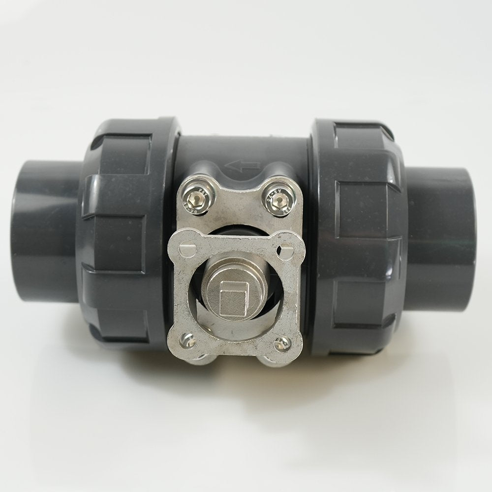 2-1/2"  PVC True Union Ball Valve - Actuation Ready - FP-ISO-TUBV-S-025