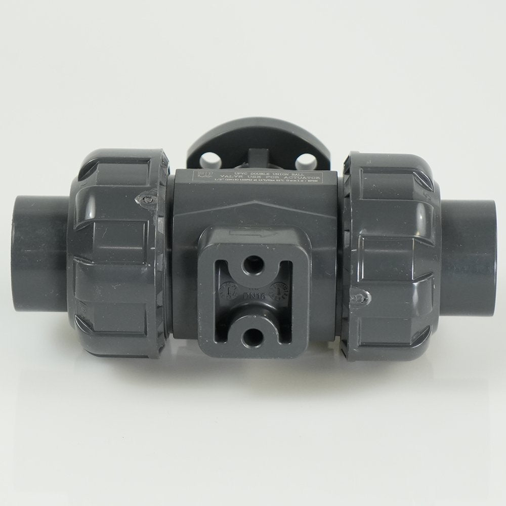 1/2" PVC True Union Ball Valve - Actuation Ready - FP-ISO-TUBV-ST-005