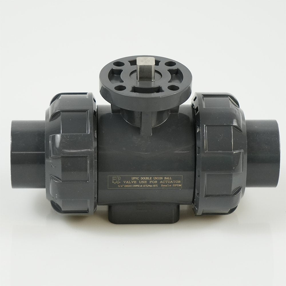 3/4" PVC True Union Ball Valve - Actuation Ready - FP-ISO-TUBV-ST-007