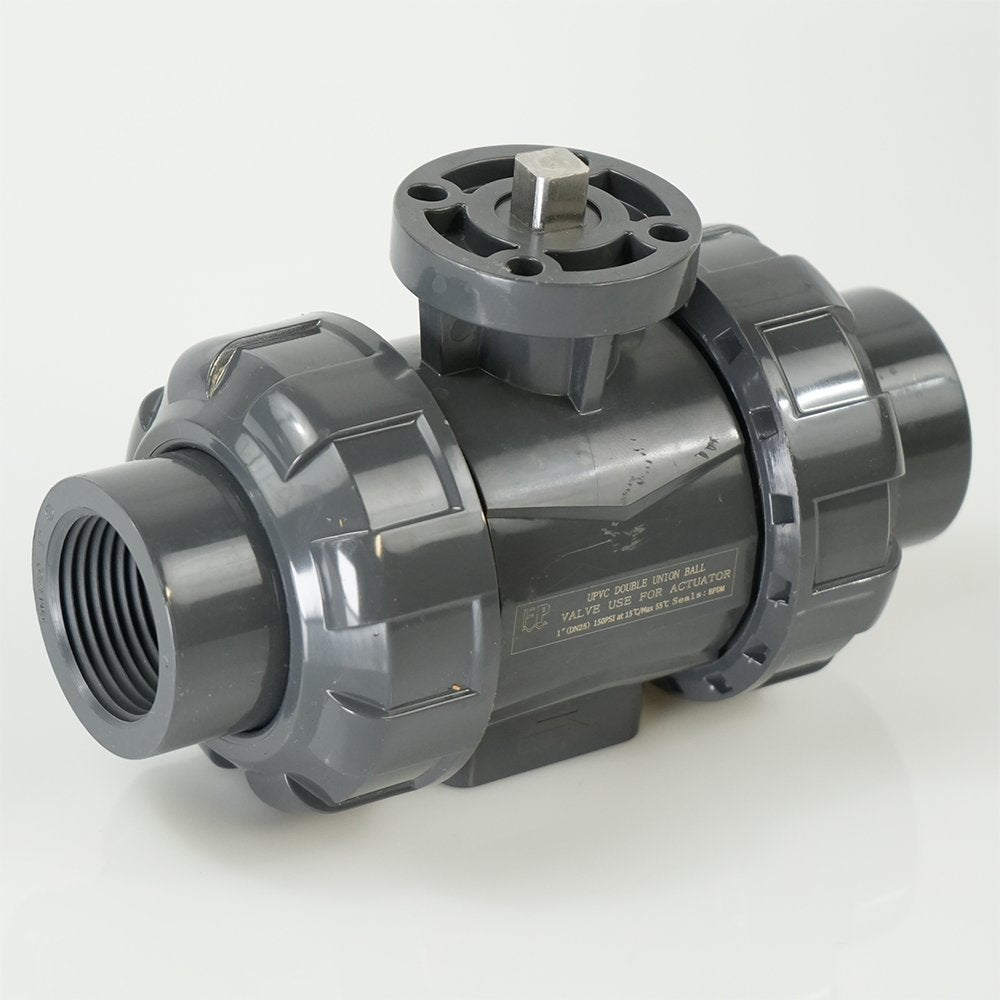 1"  PVC True Union Ball Valve - Actuation Ready - FP-ISO-TUBV-ST-010