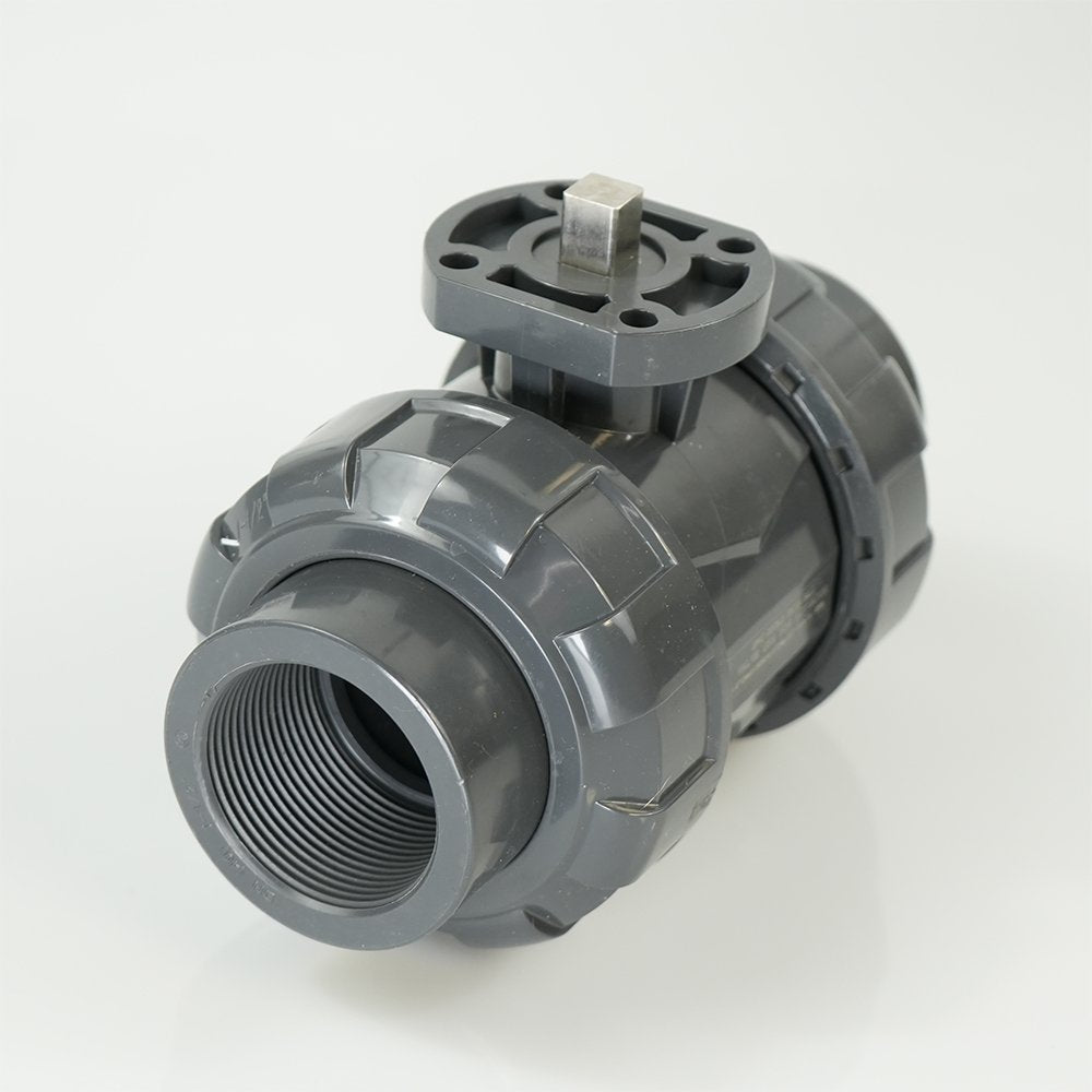 1-1/2"  PVC True Union Ball Valve - Actuation Ready - FP-ISO-TUBV-ST-015