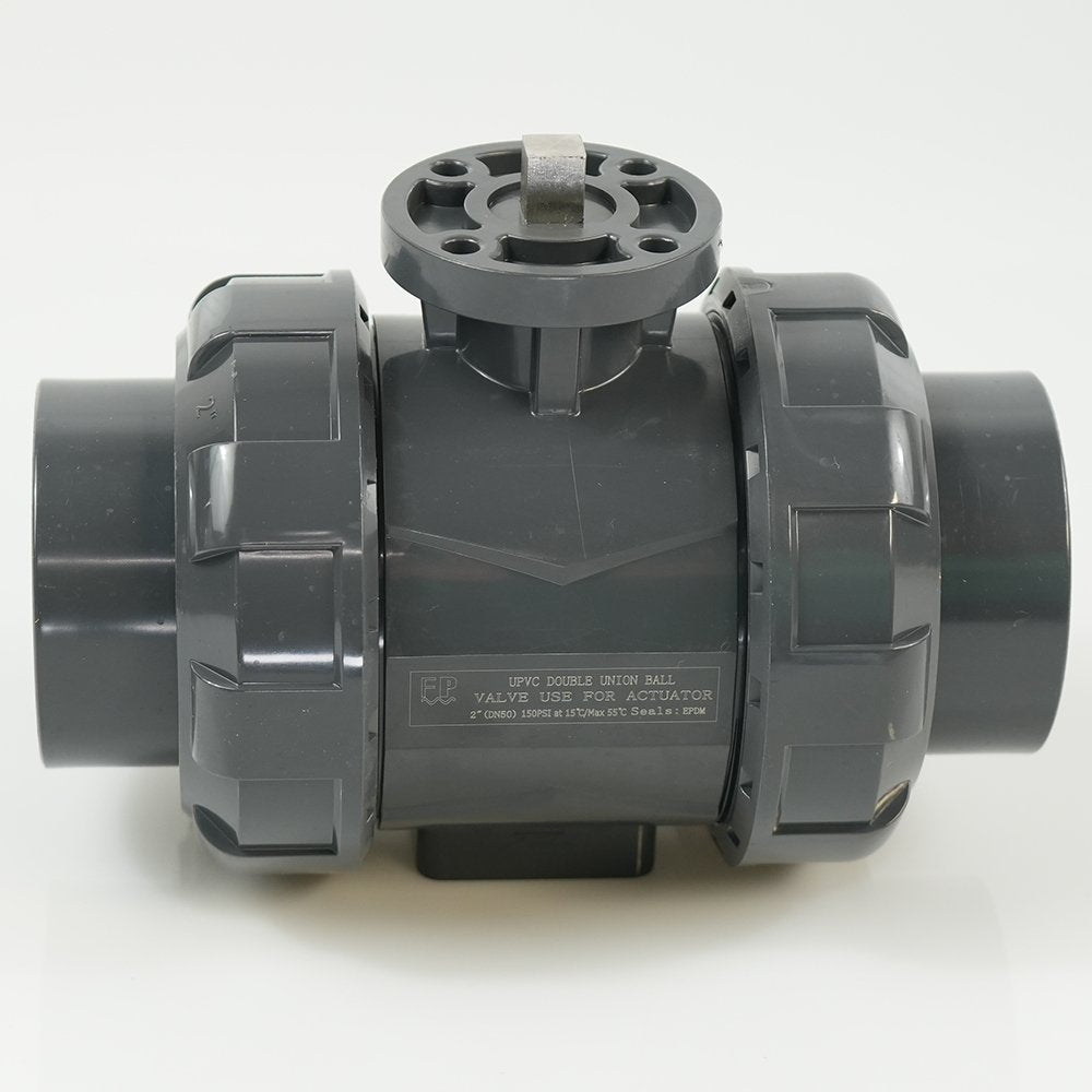 2" PVC True Union Ball Valve - Actuation Ready - FP-ISO-TUBV-ST-020