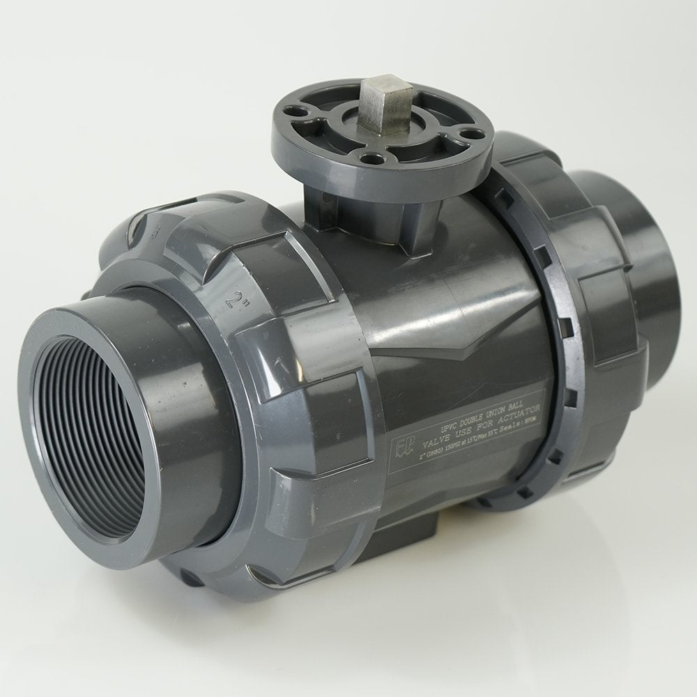 2" PVC True Union Ball Valve - Actuation Ready - FP-ISO-TUBV-ST-020