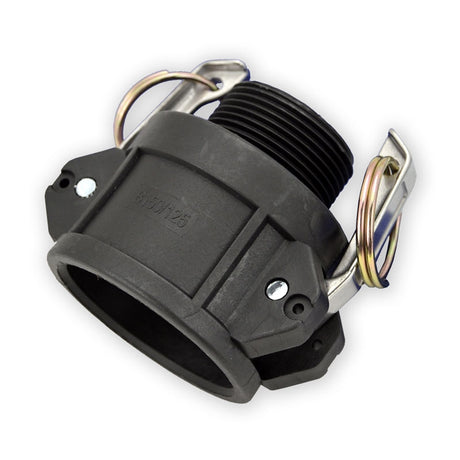 1-1/2" x 1-1/4" Flui-PRO PP Camlock Fitting - Female Camlock x MNPT (FP-PP-B-150/125)