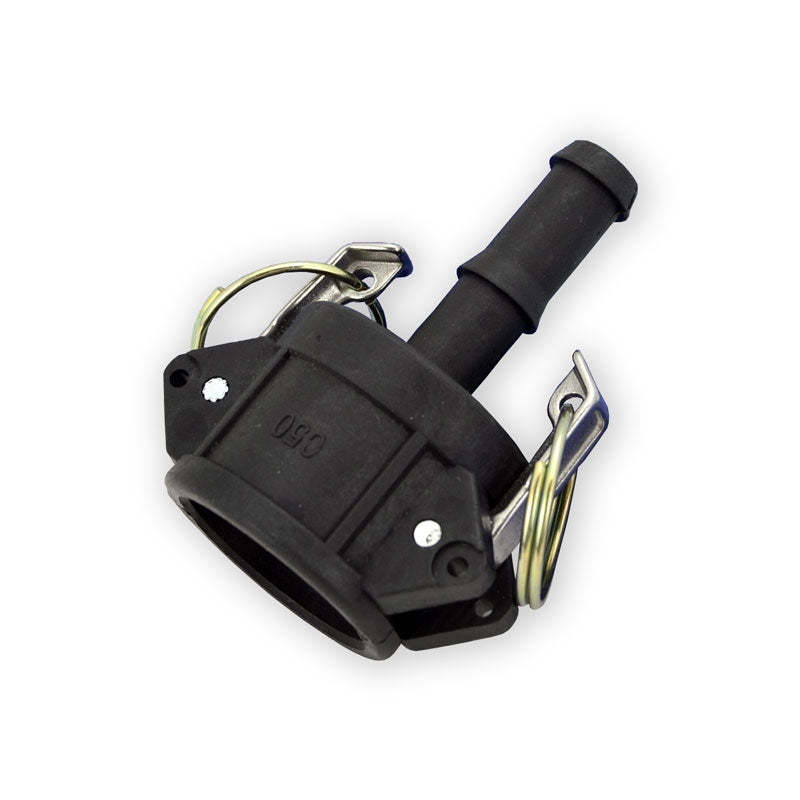 3/4" x 1/2" Flui-PRO PP Camlock Fitting - Female Camlock x Hose Shank (FP-PP-C-75/50)