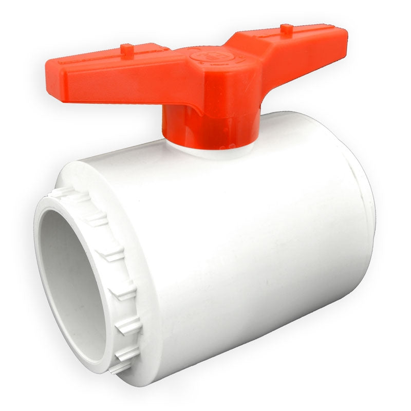 4" Flui-PRO PVC Compact Ball Valve - White / Socket (FP-WS-040)