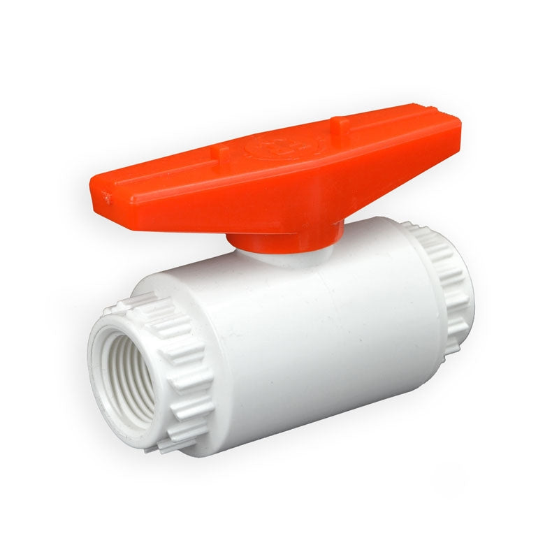 1/2" Flui-PRO PVC Compact Ball Valve - White / Threaded (FP-WT-005)