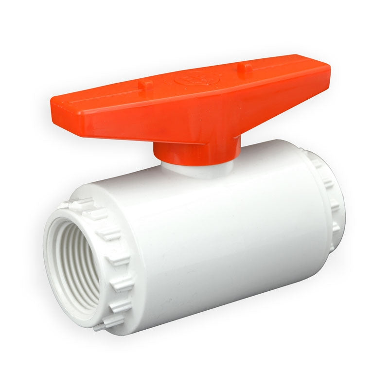 1" Flui-PRO PVC Compact Ball Valve - White / Threaded (FP-WT-010)