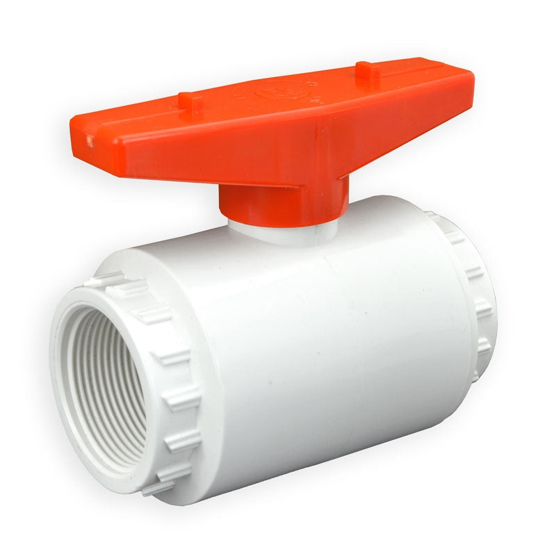 1-1/2" Flui-PRO PVC Compact Ball Valve - White / Threaded (FP-WT-015)