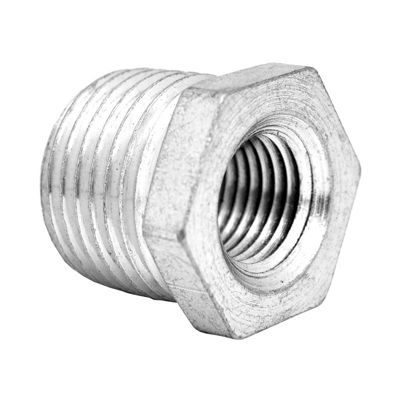 1/2" x 1/4" Galvanized Malleable Bushing - MNPT x FNPT (GMB1214)
