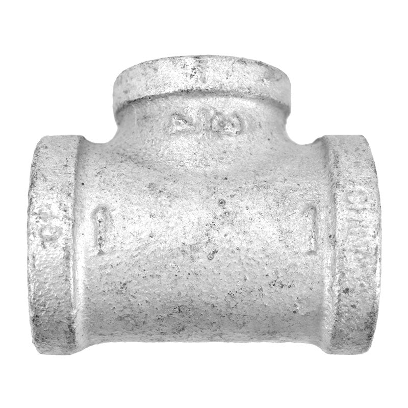1" x 1" x 3/4" Galvanized Malleable Tee - FNPT (GMT1134)