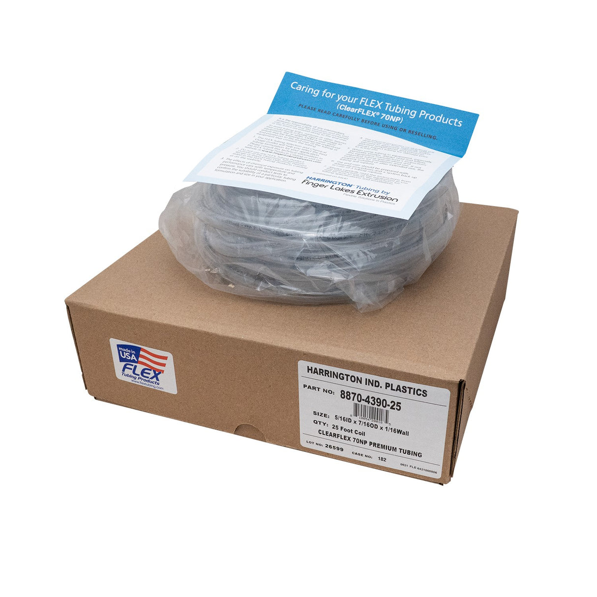 25 feet 5/16"ID 7/16"OD ClearFLEX 70NP Premium Non-Phthalate Multipurpose PVC Clear Plastic Tubing -HRTN8870-4390-25
