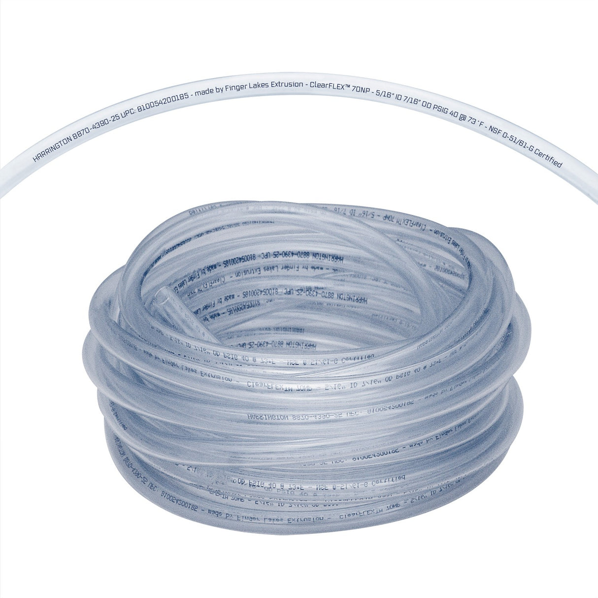 25 feet 5/16"ID 7/16"OD ClearFLEX 70NP Premium Non-Phthalate Multipurpose PVC Clear Plastic Tubing -HRTN8870-4390-25