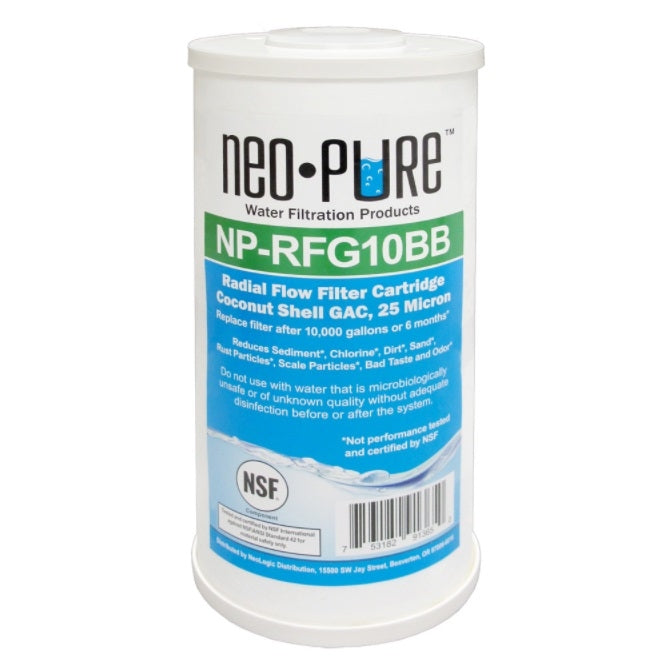 Neo-Pure 25 Micron Coconut Shell Radial Flow Carbon Filter - 4-1/2" OD x 10" L