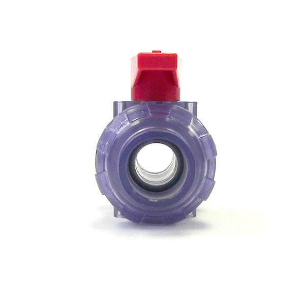 1-1/4" Clear PVC True Union Ball Valve (Clearance)