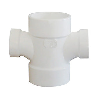 4" x 4" x 1-1/2" x 1-1/2" DWV PVC Double Sanitary Reducing Tee P429-419
