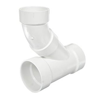 6" DWV PVC Wye and 1/8 Bend (2 pc) D503-060