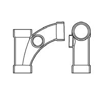 3" x 3" x 3" x 2" DWV PVC Wye and 1/8 Bend with Left Side Inlet P515-338