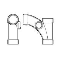 3" x 3" x 3" x 2" DWV PVC Wye and 1/8 Bend with Right Side Inlet P516-338
