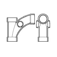 3" x 3" x 3" x 2" DWV PVC Wye and 1/8 Bend with R&L Side Inlets P517-338