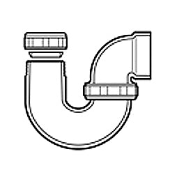 1-1/2" DWV PVC L.A. Pattern P-Trap w/ Plastic Nut (P711P-015 / D711-015)