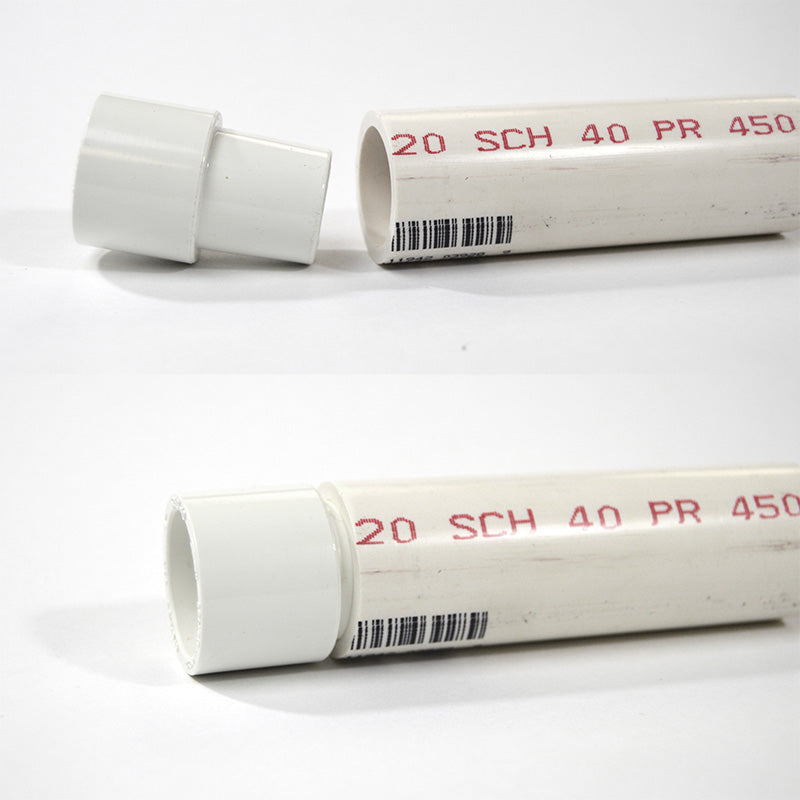One End Fits Inside Schedule 40 PVC Pipe to Extend the Pipe