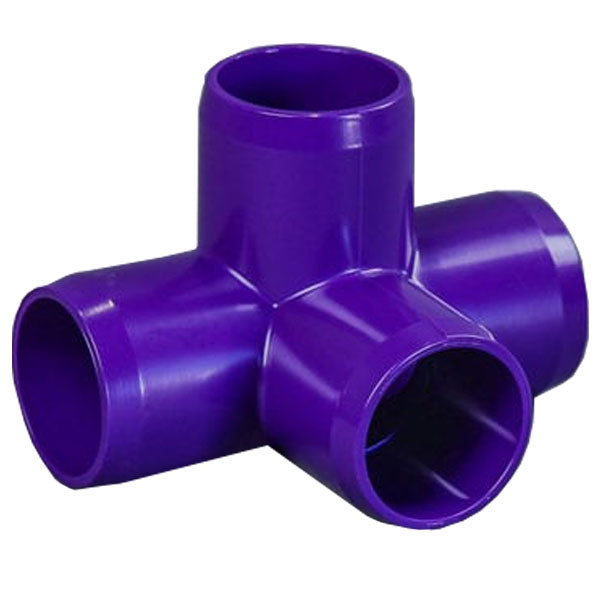 Purple 1-1/2" Furniture Fitting 4-way (FF-4W-015-PURPLE)