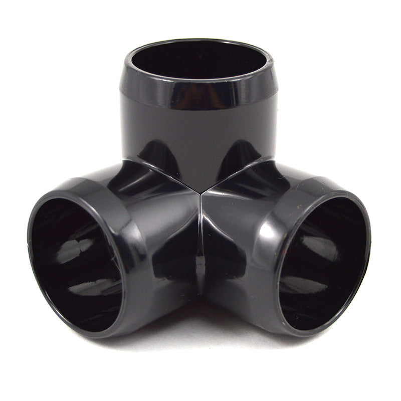 1" 3-Way Furniture Fitting - Black PVC