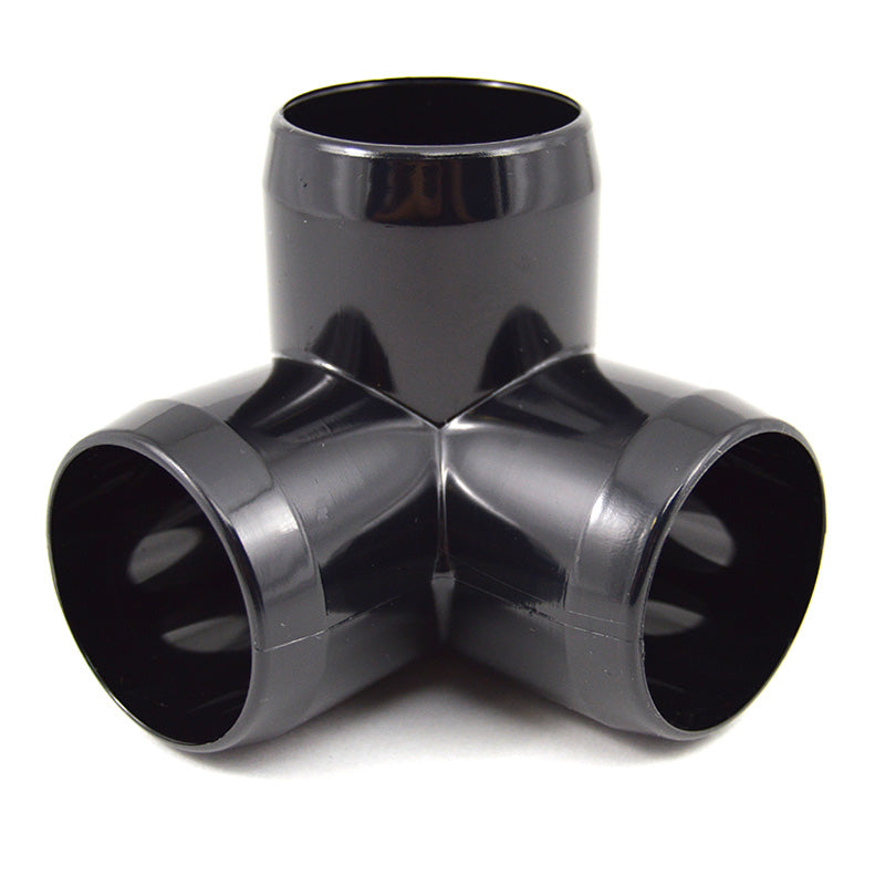 1-1/4" 3-Way PVC Fitting - Black Furniture Grade