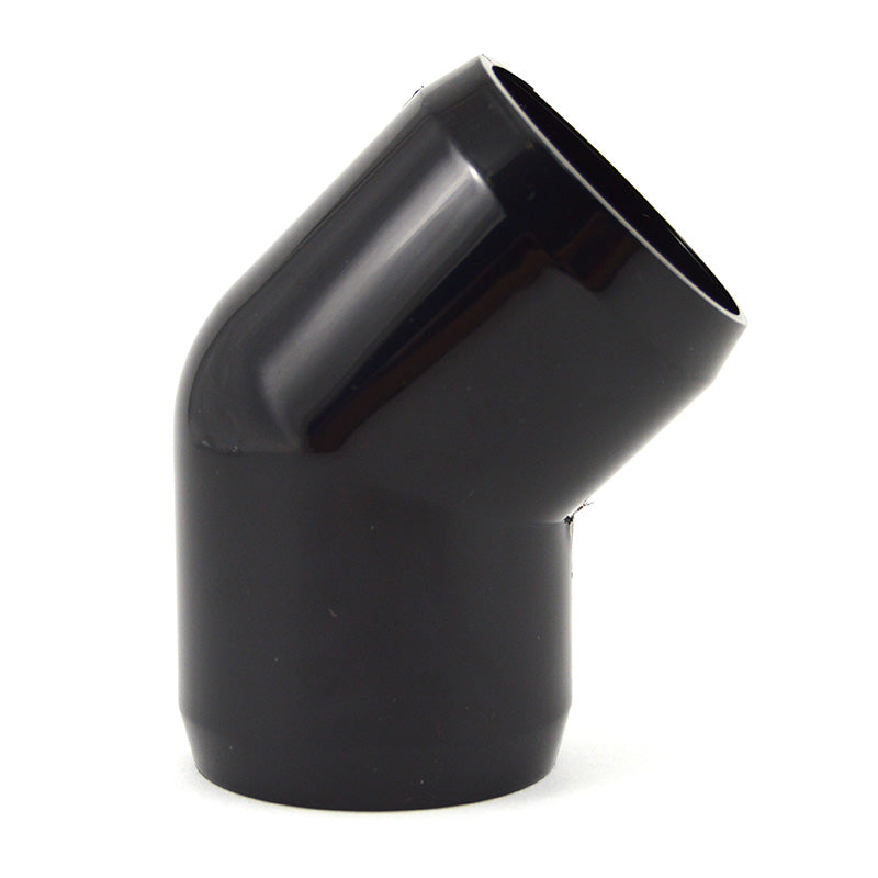 1-1/2" 45 Degree PVC Elbow - Black Furniture Grade