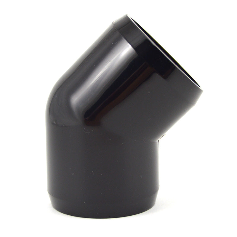 1-1/2" Black PVC 45 Elbow Fitting - Furniture Grade