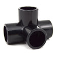 1/2" 4-Way Black PVC Fitting - Furniture Grade