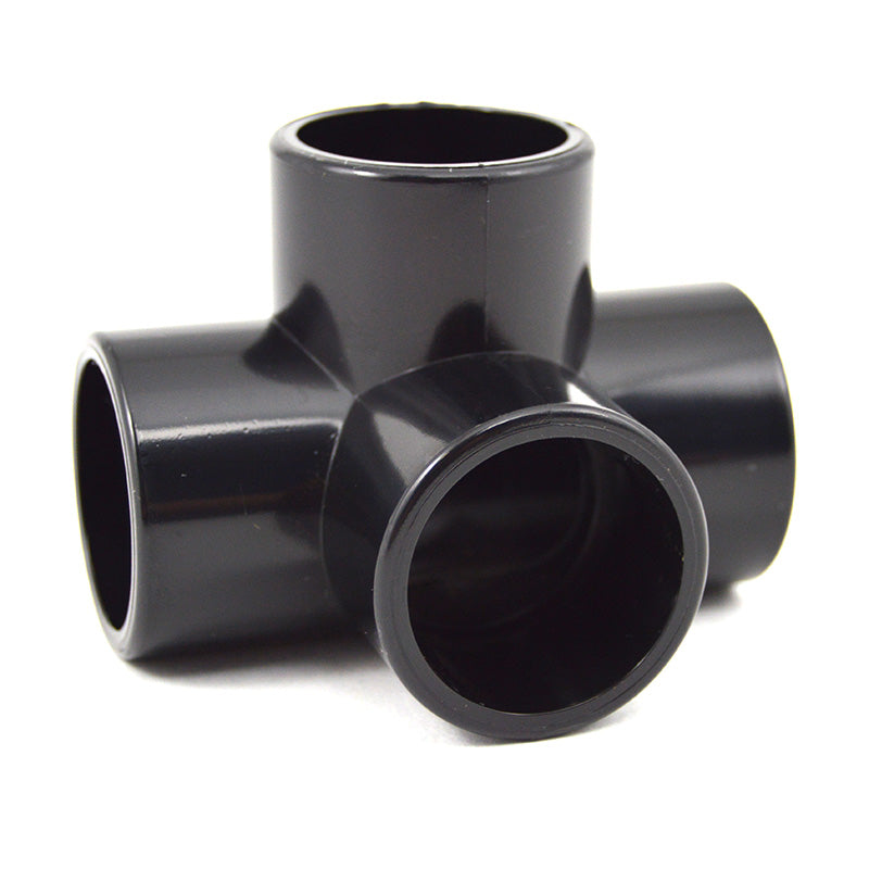 3/4" 4-Way Furniture Fitting - Black PVC