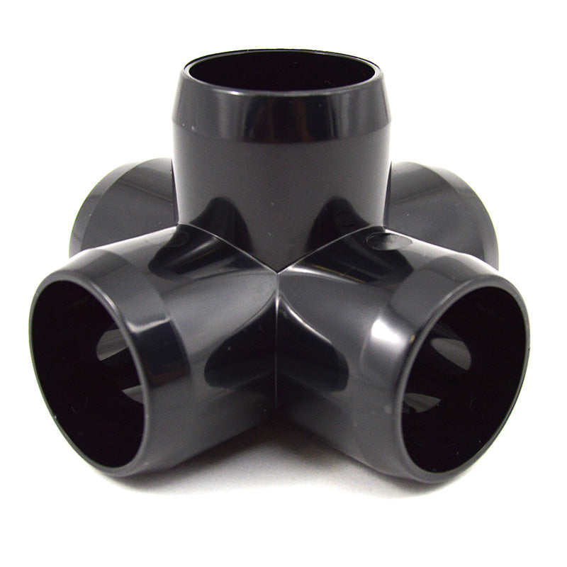 1" 5-Way PVC Fitting - Black Furniture Grade
