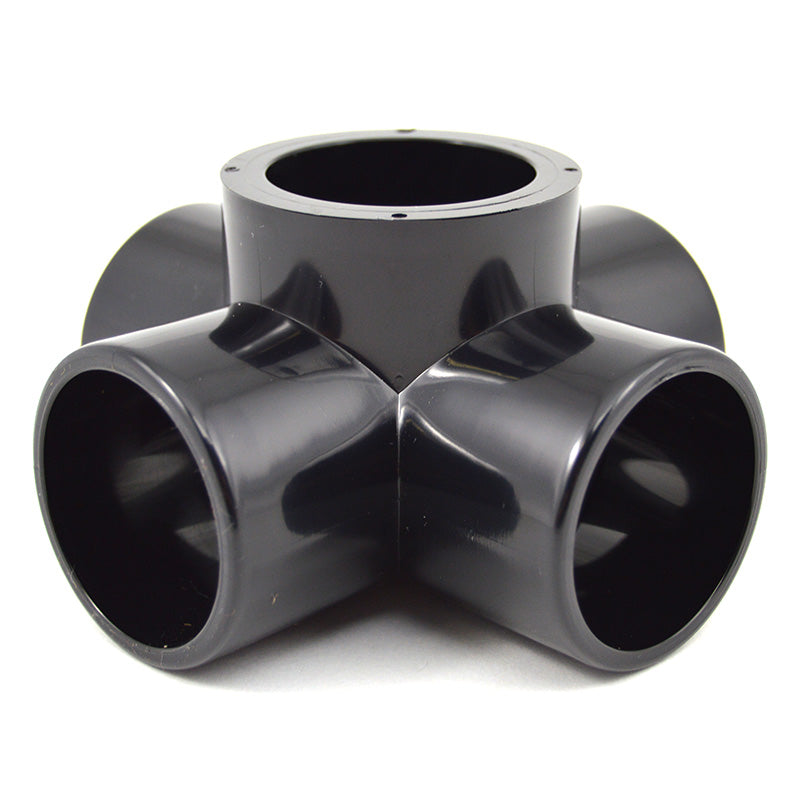 1-1/4" Black PVC 5-Way Furniture Fitting