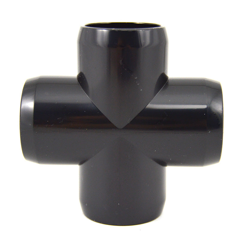 1" Black PVC Cross - Furniture Grade