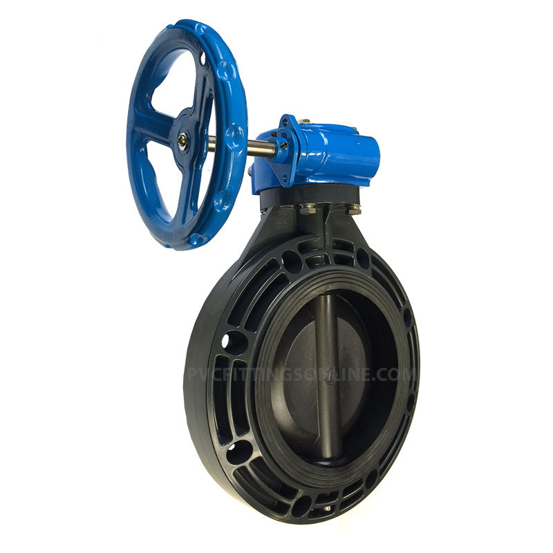 Side View on 8 inch Gear Operated Butterfly Valve