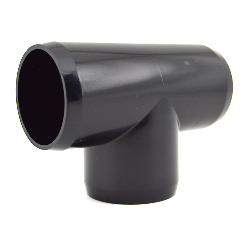 1-1/2 inch Black PVC Tee - Side View