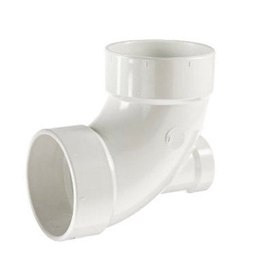 3" x 2" DWV PVC 1/4 Bend w/ Low Heel Inlet D303-338