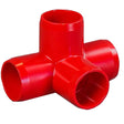Red 3/4" Furniture Fitting 4-way (FF-4W-007-RED)