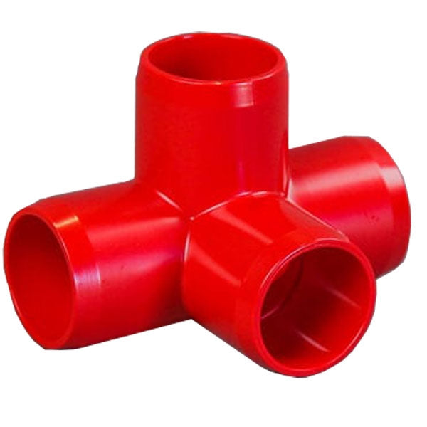 Red 3/4" Furniture Fitting 4-way (FF-4W-007-RED)