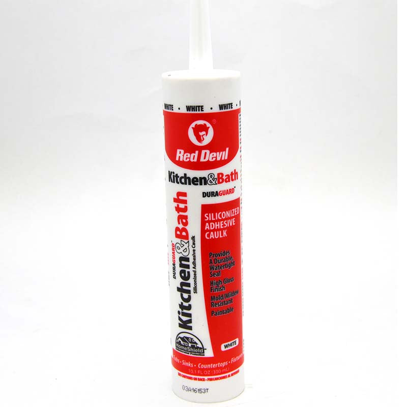 Red Devil Duraguard Kitchen & Bath Siliconized Adhesive Caulk White 10.1 fl oz.