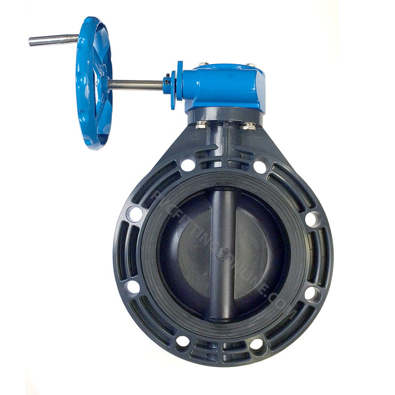 8" PVC Butterfly Valve with Gear Op - SK-BFGO-080