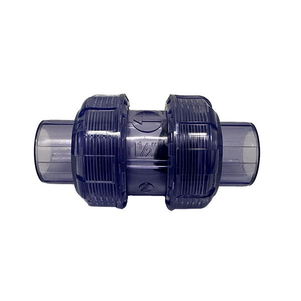 1/2" Clear PVC True Union Swing Check Valve