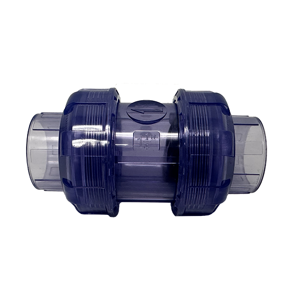 1 1/4" Clear PVC True Union Swing Check Valve - Socket (SK-TUSC-012) - front