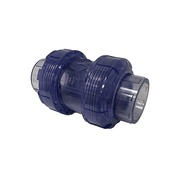 1 1/4" Clear PVC True Union Swing Check Valve - Socket (SK-TUSC-012) - side