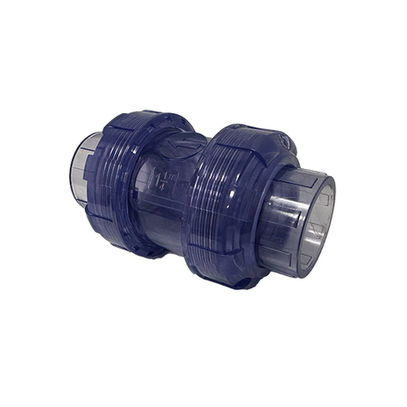 1 1/4" Clear PVC True Union Swing Check Valve - Socket (SK-TUSC-012) - side