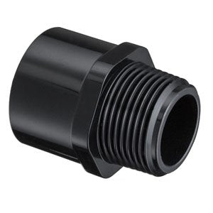 1-1/4" Black Sch 40 PVC Male Adapter - MIPT x Socket (436-012B)