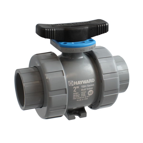 1/2" PVC TBH Series Ball Valve, SOC/THD Ends, FPM Seals, Z Ball